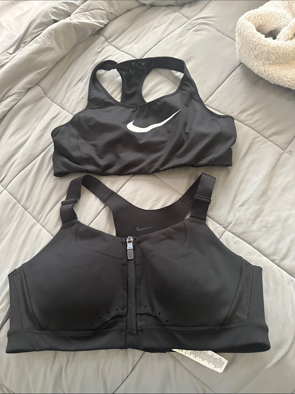 Nike Black Double-Pack Sports Bras with Front-Zip and Racerback